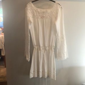 Michelle Jonas White gauze and crochet cover up